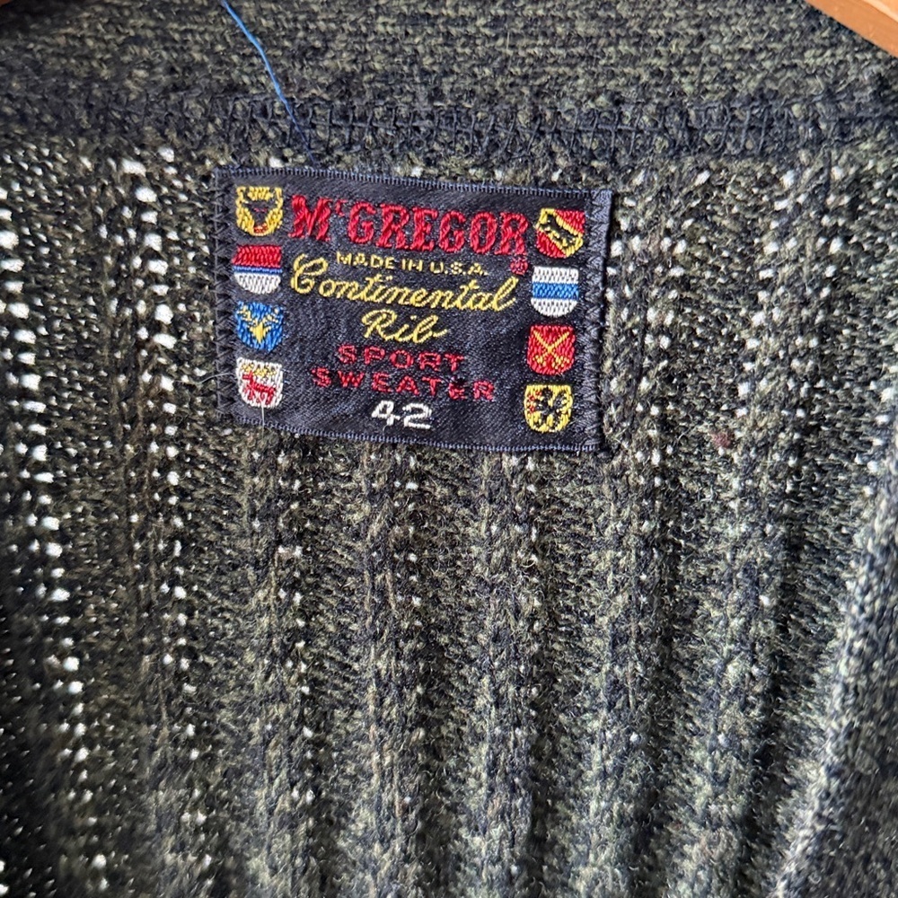 Vintage 60s McGregor Wool Knit Cardigan Size 42 - Picture 2 of 4